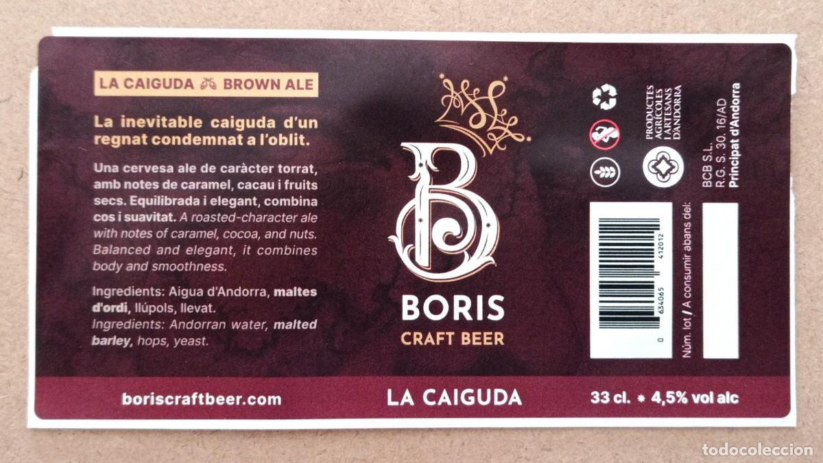 Coleccionismo de cervezas: ETIQUETA NUEVA DE CERVEZA LA CAIGUDA ''BROWN ALE'' DE BORIS (PRINCIPADO DE ANDORRA)