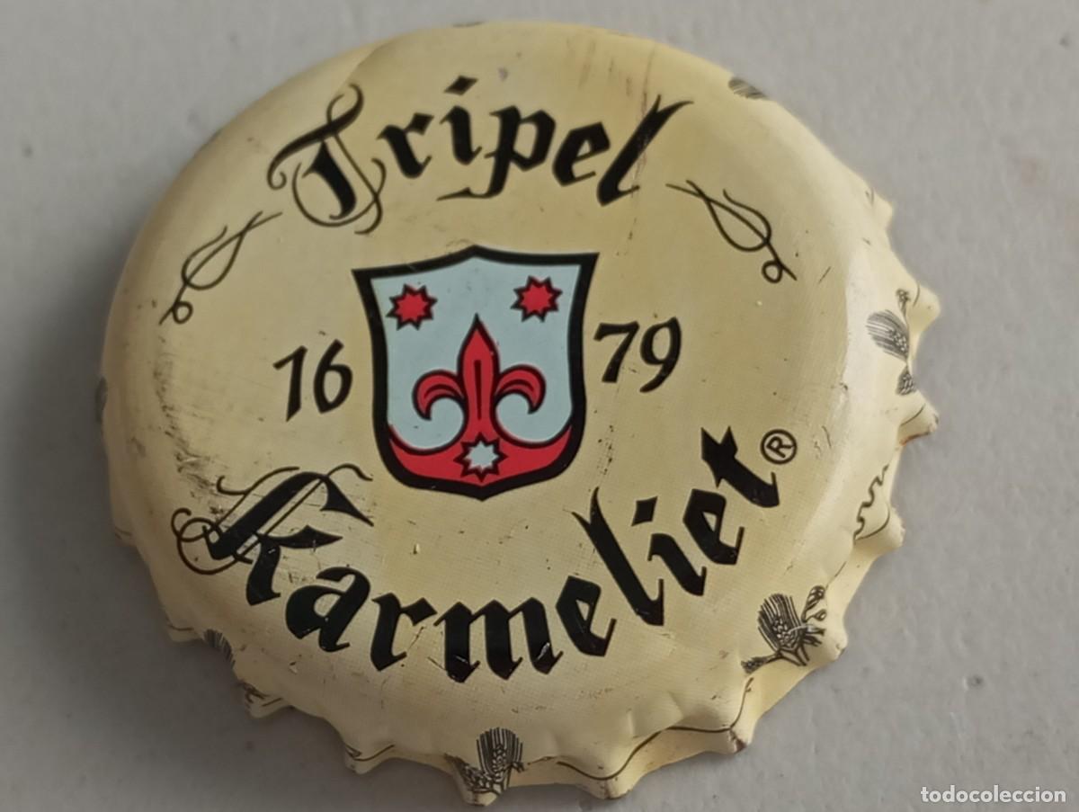 Coleccionismo de cervezas: Chapa tap&oacute;n corona de la cerveza belga TRIPEL KARMELIET 1679