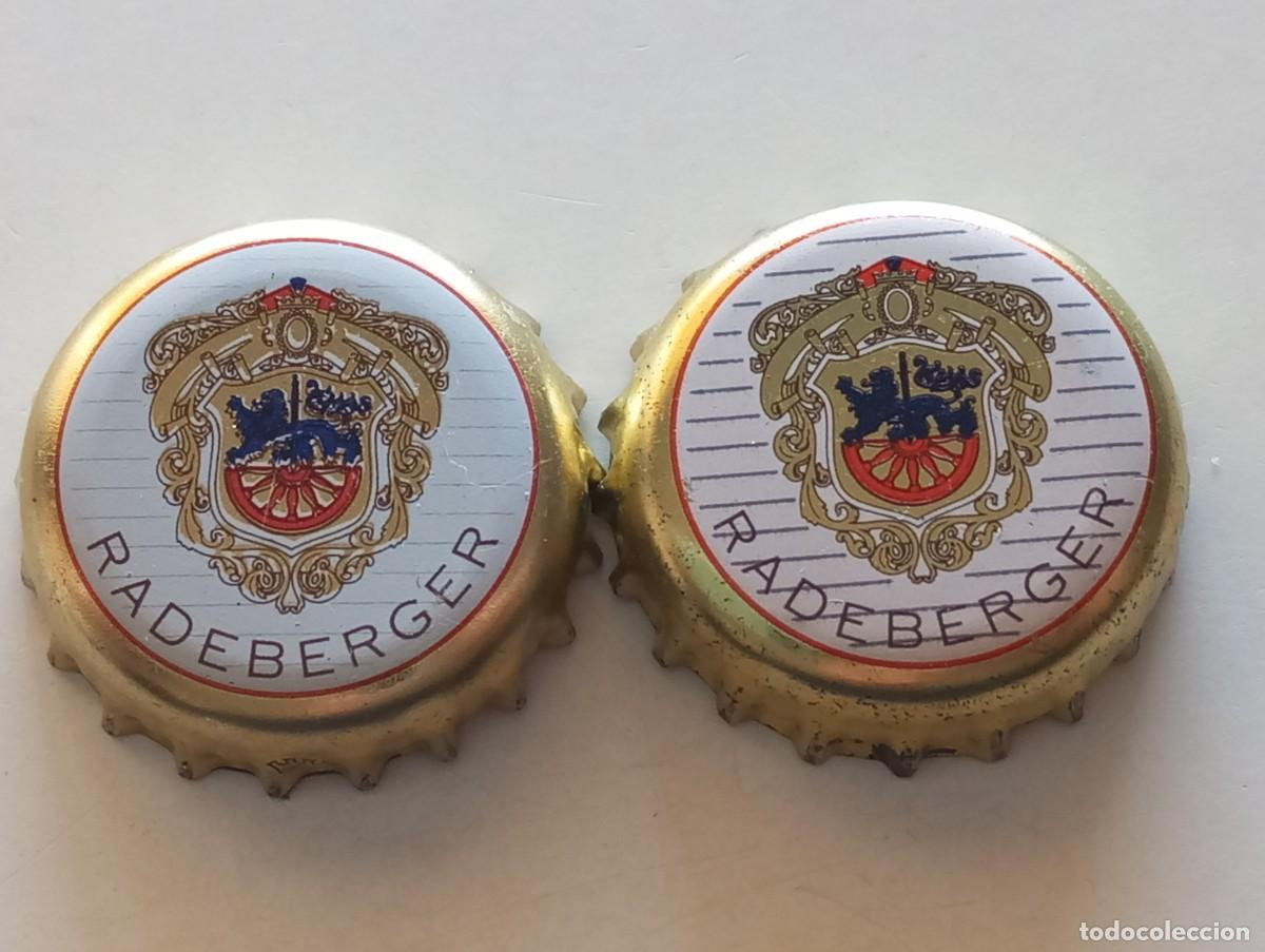 Coleccionismo de cervezas: Lote de 2 chapas tap&oacute;n corona DIFERENTES de la cerveza alemana RADEBERGER
