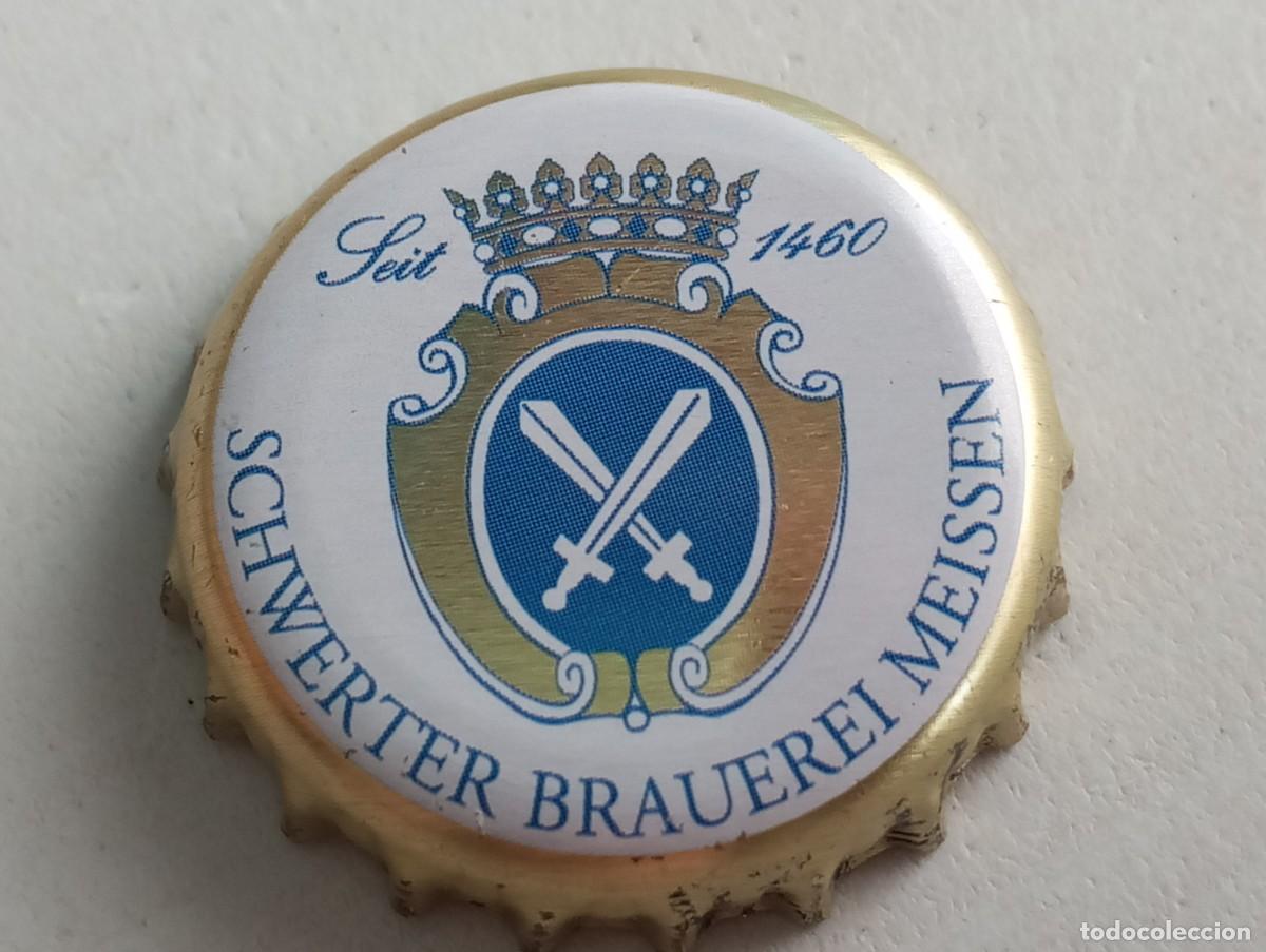 Coleccionismo de cervezas: Chapa tap&oacute;n corona de la cerveza alemana SCHWERTER BRAUEREI MEISSEN SEIT 1460