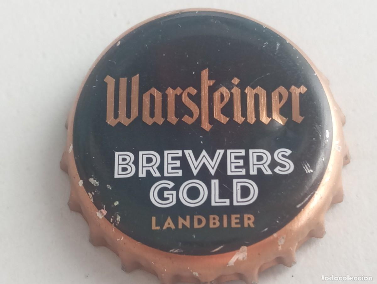 Coleccionismo de cervezas: Chapa tap&oacute;n corona de la cerveza alemana WARSTEINER BREWERS GOLD LANDBIER