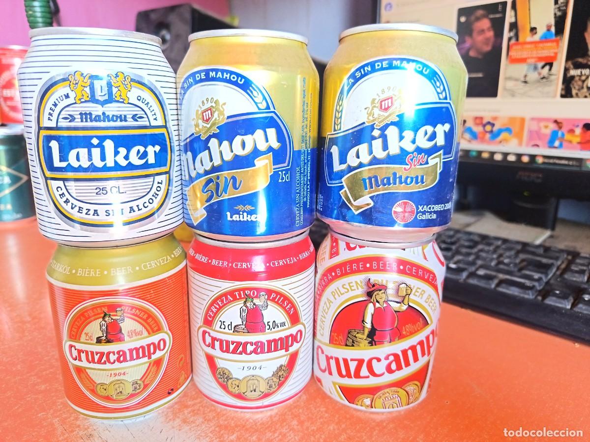 Coleccionismo de cervezas: Latas cerveza Mahou (Laiker) Cruzcampo de 25 cl.
