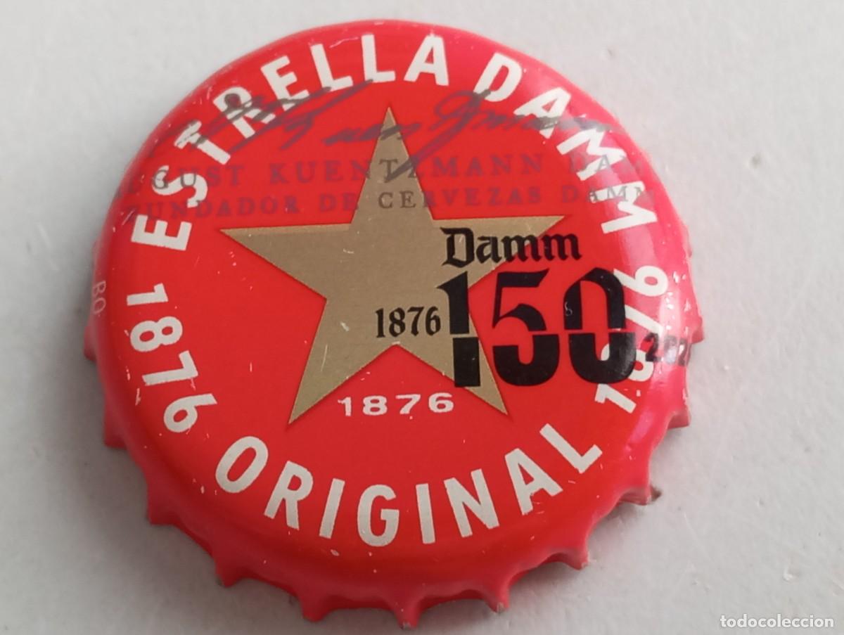 Coleccionismo de cervezas: Chapa tap&oacute;n corona de la cerveza espa&ntilde;ola ESTRELLA DAMM 150 (1876-2026)