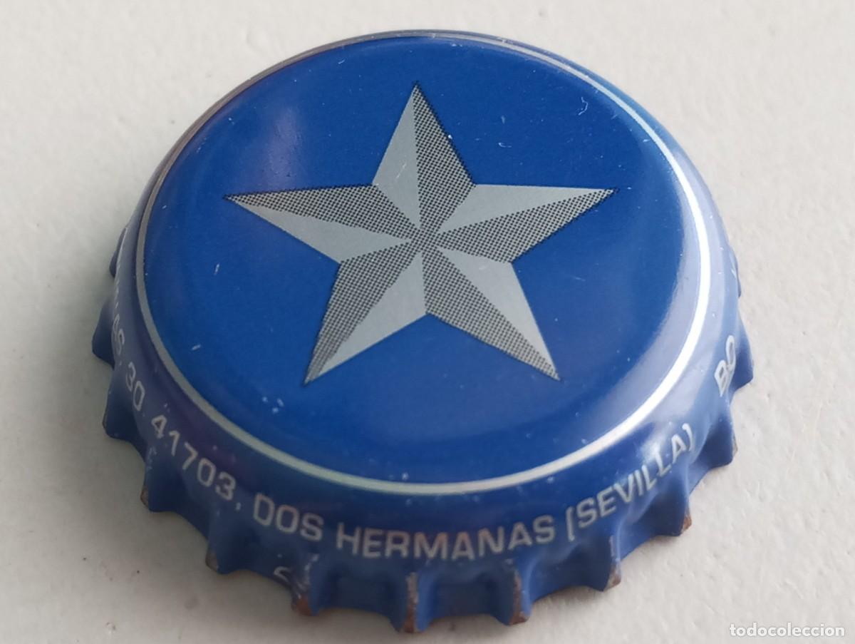 Coleccionismo de cervezas: Chapa tap&oacute;n corona de la cerveza espa&ntilde;ola ESTRELLA DEL SUR SIN ALCOHOL (en falda: ..Dos Hermanas..)