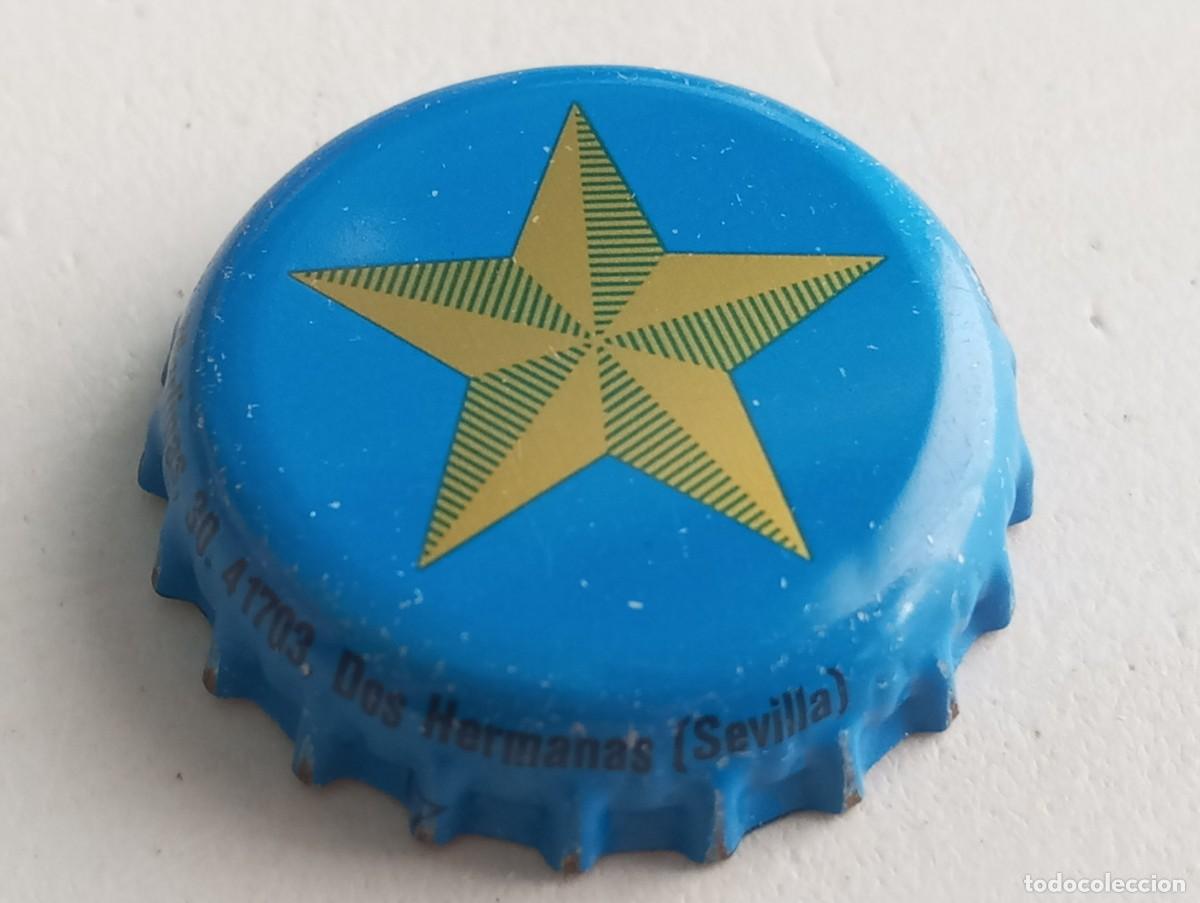 Coleccionismo de cervezas: Chapa tap&oacute;n corona de la cerveza espa&ntilde;ola ESTRELLA DEL SUR 0,0% (en la falda: ... Dos Hermanas ...)
