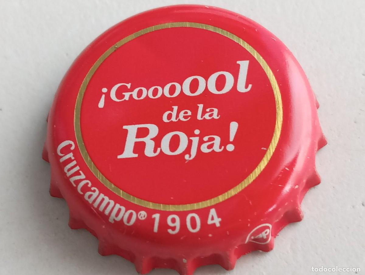 Coleccionismo de cervezas: Chapa tap&oacute;n corona de la cerveza espa&ntilde;ola CRUZCAMPO 1904 - GOOOOOL DE LA ROJA!