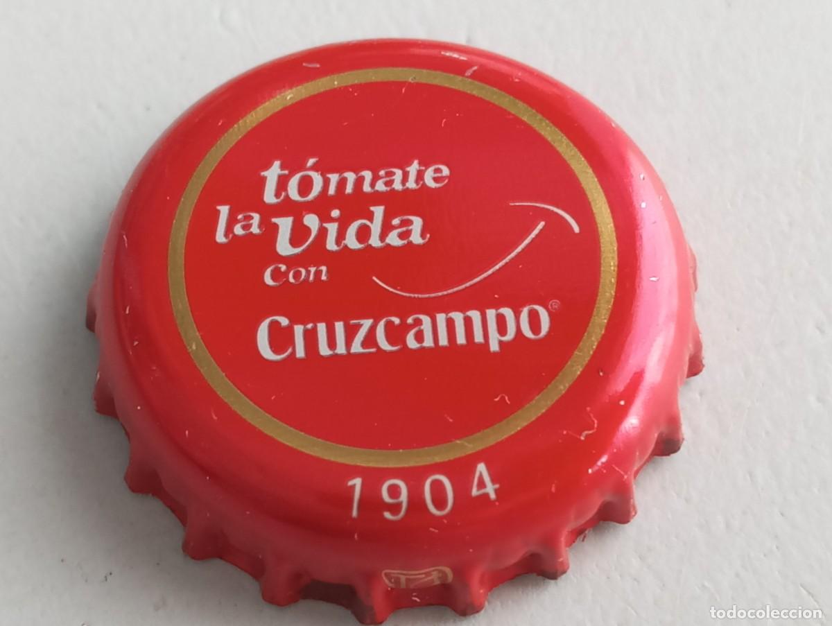 Coleccionismo de cervezas: Chapa tap&oacute;n corona de la cerveza espa&ntilde;ola CRUZCAMPO 1904 - T&Oacute;MATE LA VIDA CON CRUZCAMPO