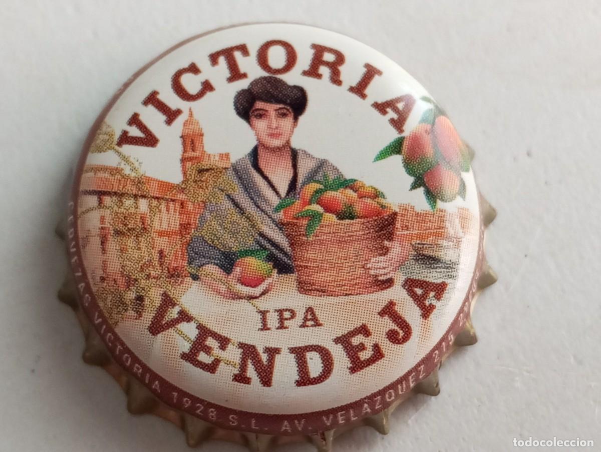 Coleccionismo de cervezas: Chapa tap&oacute;n corona de la cerveza espa&ntilde;ola VICTORIA VENDEJA IPA