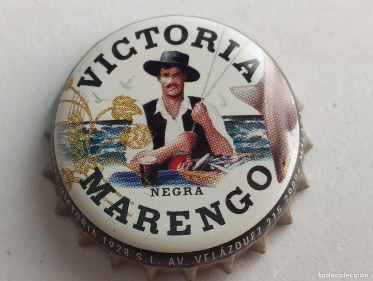 Coleccionismo de cervezas: Chapa tap&oacute;n corona de la cerveza espa&ntilde;ola VICTORIA MARENGO NEGRA