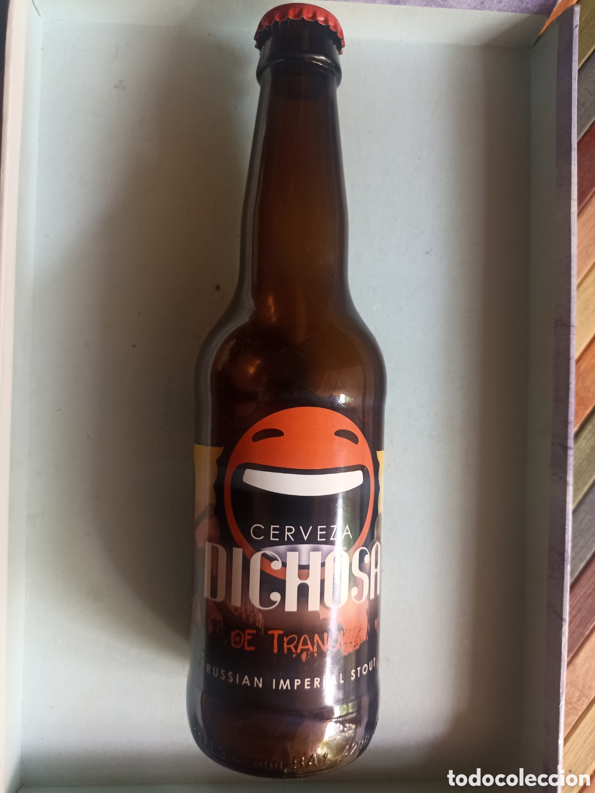 Coleccionismo de cervezas: Botella cerveza Dichosa Madrid vac&iacute;a con chapa 330 ml
