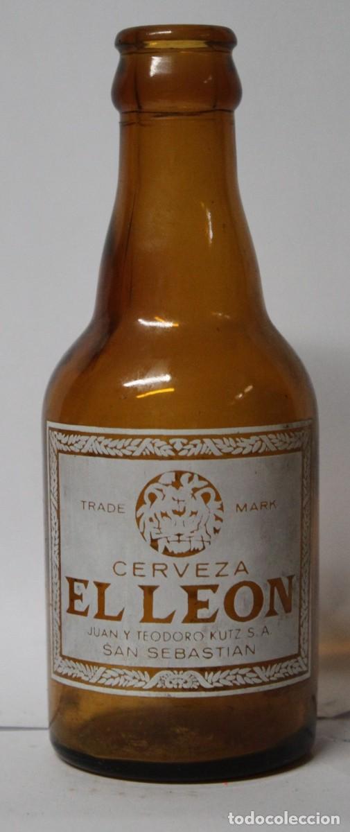 Coleccionismo de cervezas: ANTIGUA BOTELLA CERVEZA EL LEON, 20 CL.