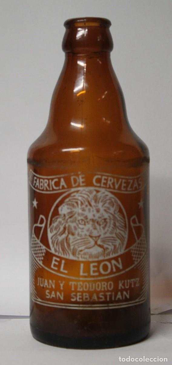 Coleccionismo de cervezas: ANTIGUA BOTELLA CERVEZA EL LEON, 33 CL.