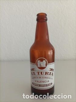 Coleccionismo de cervezas: Botella de cerveza antigua El Turia