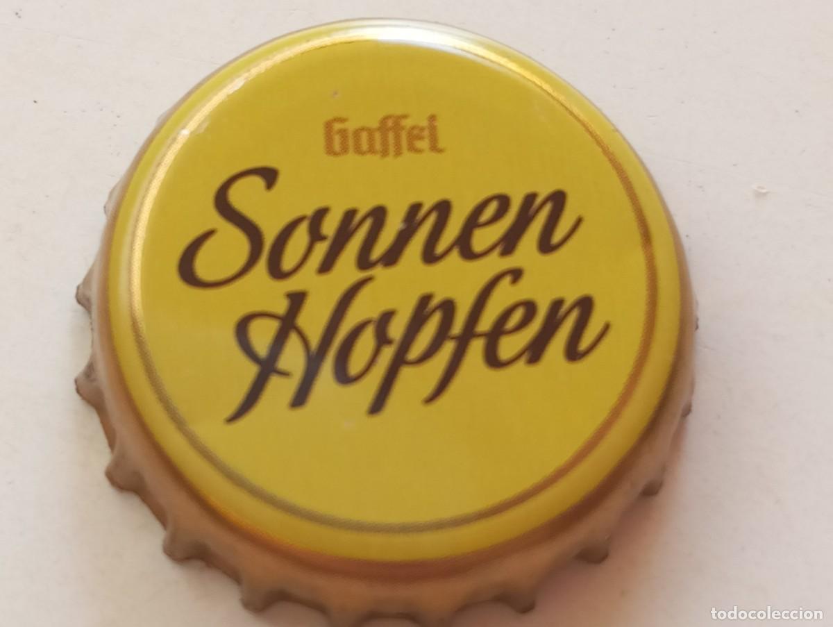 Coleccionismo de cervezas: Chapa tap&oacute;n corona de la cerveza alemana GAFFEL (en 'singular') SONNEN HOPFEN