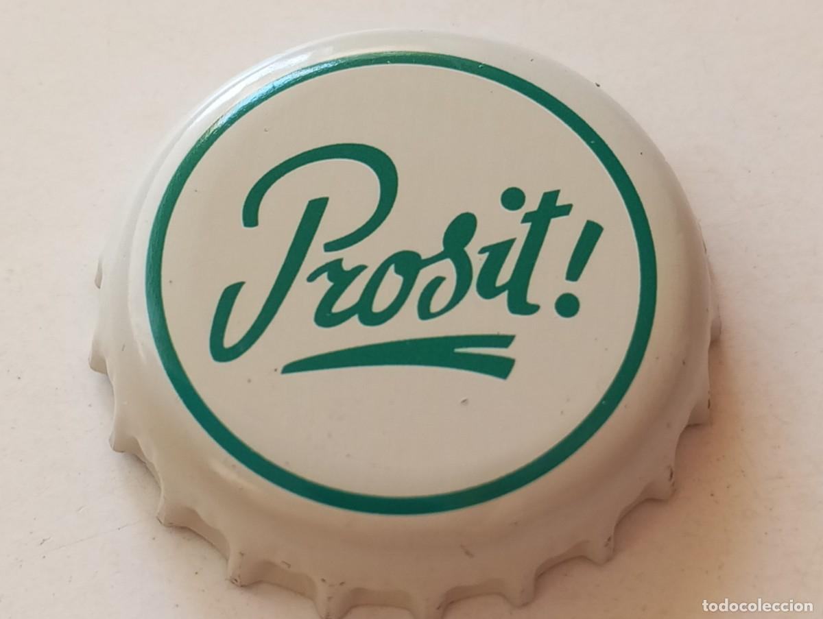 Coleccionismo de cervezas: Chapa tap&oacute;n corona de la cerveza alemana PROSIT! (GR&Uuml;NER)