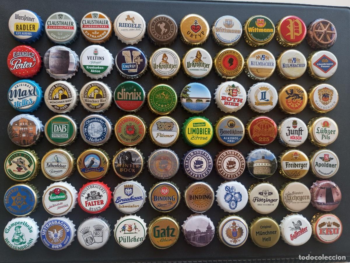 Coleccionismo de cervezas: Lote surtido de 70 chapas tap&oacute;n corona DIFERENTES de cervezas alemanas (ALEMANIA - 8)