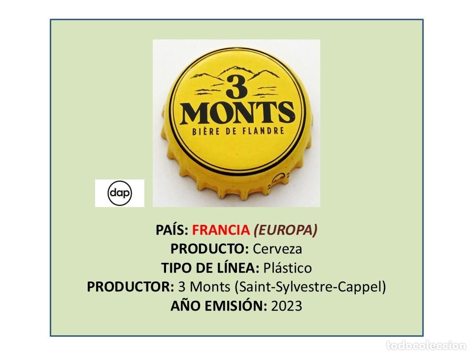 Coleccionismo de cervezas: TAPON CORONA CAPSULA CHAPA CERVEZA 3 MONTS (FRANCIA)
