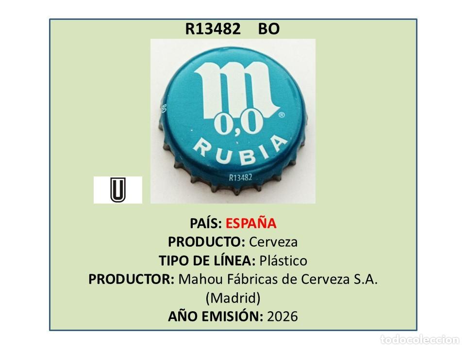 Coleccionismo de cervezas: TAPON CORONA CAPSULA CHAPA CERVEZA MAHOU 0,0 RUBIA (ESPA&Ntilde;A)