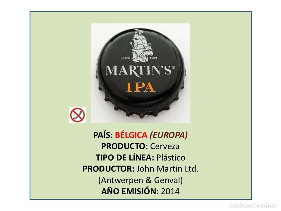Coleccionismo de cervezas: TAPON CORONA CAPSULA CHAPA CERVEZA MARTIN'S IPA (B&Eacute;LGICA)