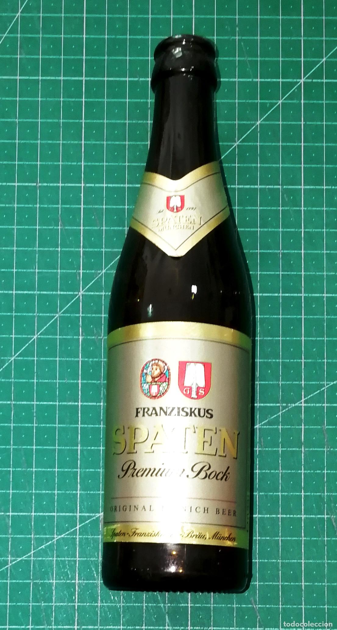 Coleccionismo de cervezas: BOTELLA CERVEZA. SPATEN FRANZISKUS Premium Bock. - Alemania, A&ntilde;os 90. - 33 cl. - Altura aprox. 23 cm