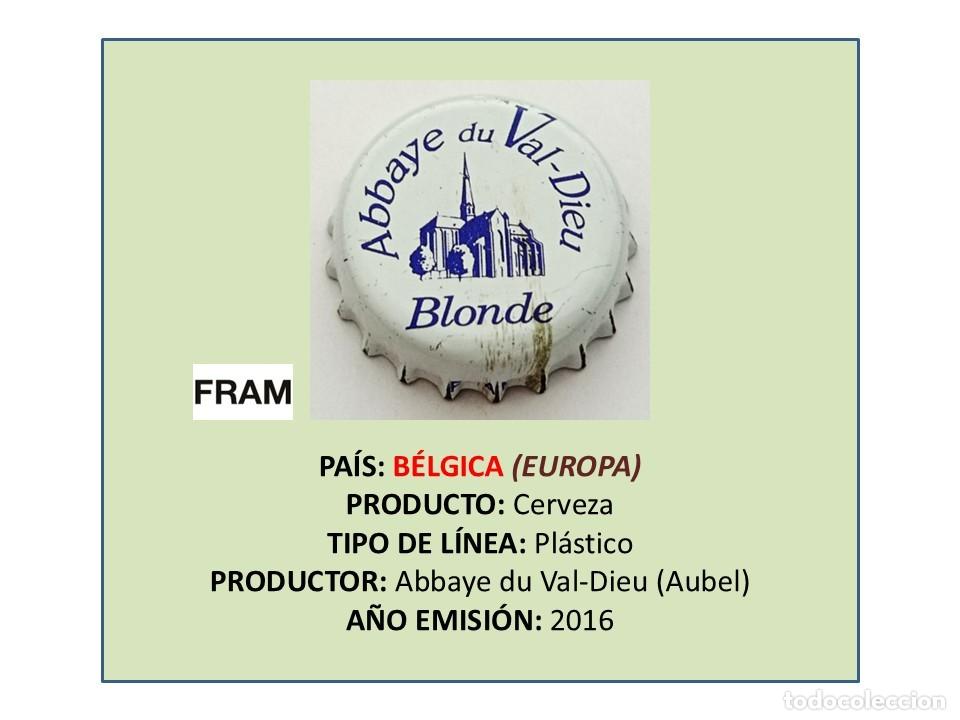 Coleccionismo de cervezas: TAPON CORONA CAPSULA CHAPA CERVEZA ABBAYE DU VAL-DIEU BLONDE (B&Eacute;LGICA)