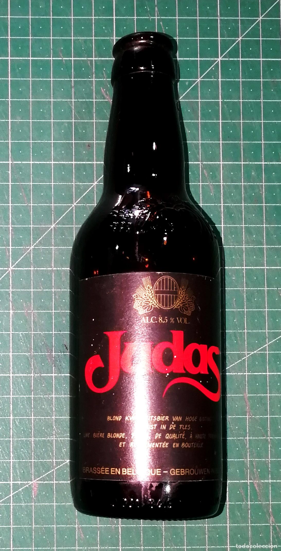 Coleccionismo de cervezas: BOTELLA CERVEZA. JUDAS [01]. - B&eacute;lgica, A&ntilde;os 90. - 33 cl. - Altura aprox. 20 cm