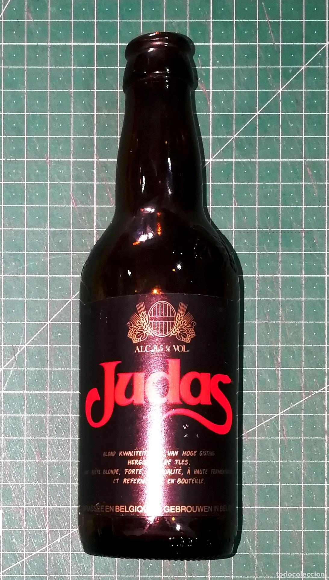 Coleccionismo de cervezas: BOTELLA CERVEZA. JUDAS [03]. - B&eacute;lgica, A&ntilde;os 90. - 33 cl. - Altura aprox. 20 cm
