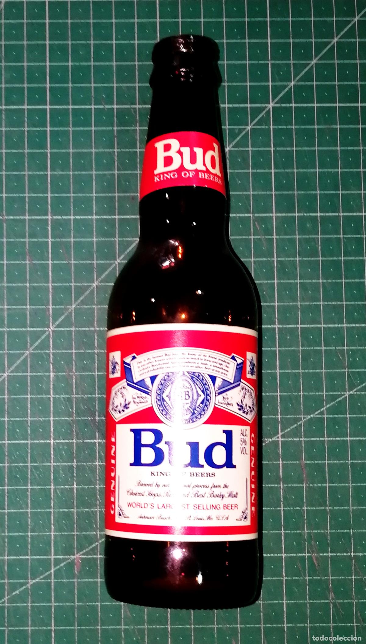 Coleccionismo de cervezas: BOTELLA CERVEZA. BUD King of Beers. - Estados Unidos, A&ntilde;os 90. - 33 cl. - Altura aprox. 23 cm