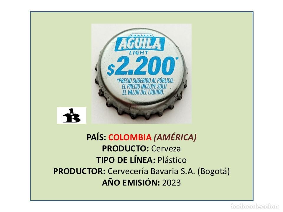 Coleccionismo de cervezas: TAPON CORONA CAPSULA CHAPA CERVEZA AGUILA LIGHT (COLOMBIA)