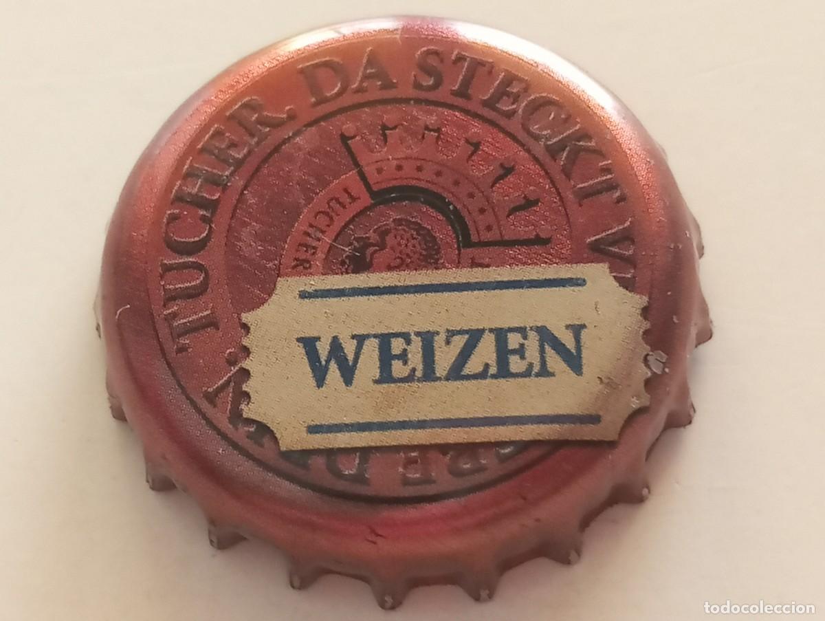 Colecionismo de cervejas: Chapa tap&oacute;n corona de la cerveza alemana TUCHER WEIZEN