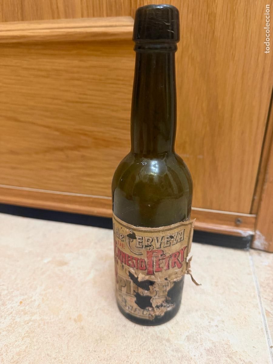 Coleccionismo de cervezas: Botella de cerveza moritz petry etiqueta y al &aacute;cido