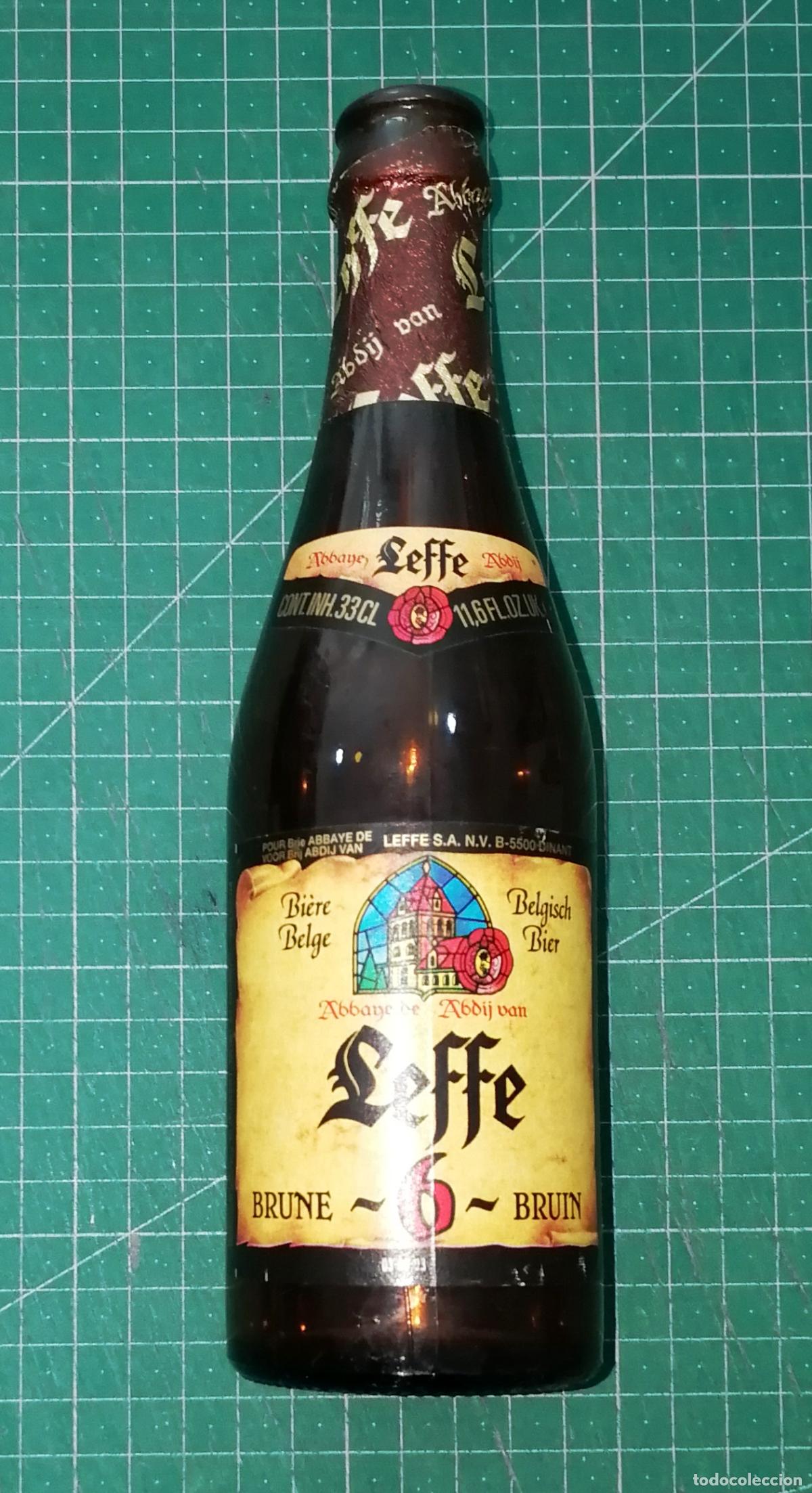 Coleccionismo de cervezas: BOTELLA CERVEZA. LEFFE 6. Brune Bruin Negra. - B&eacute;lgica, A&ntilde;os 90. - 33 cl. - Altura aprox. 22 cm