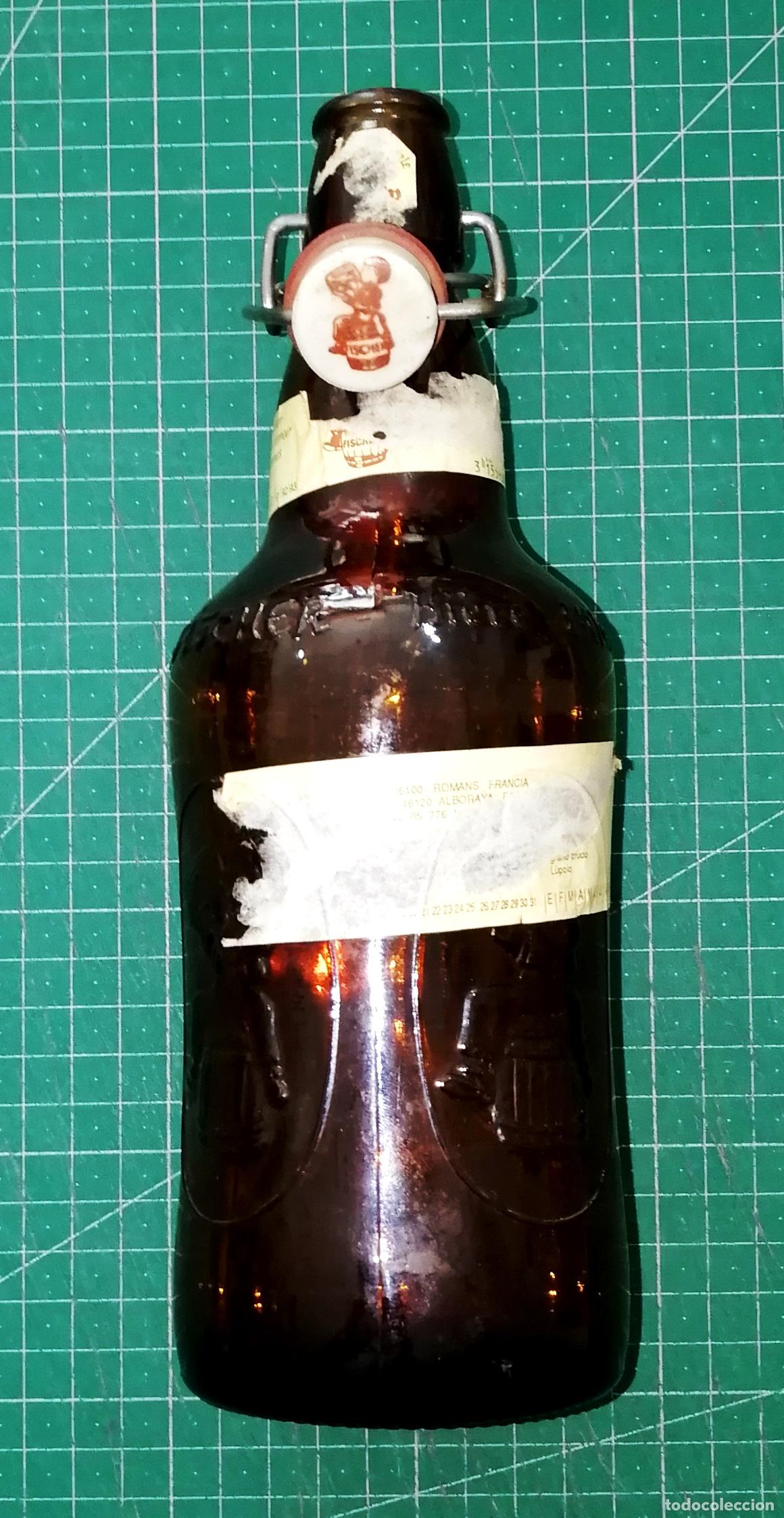 Coleccionismo de cervezas: BOTELLA CERVEZA. FISCHER. Tap&oacute;n oscilante. Logo grabado. - Francia, A&ntilde;os 90. - 66 cl. - 24 cm