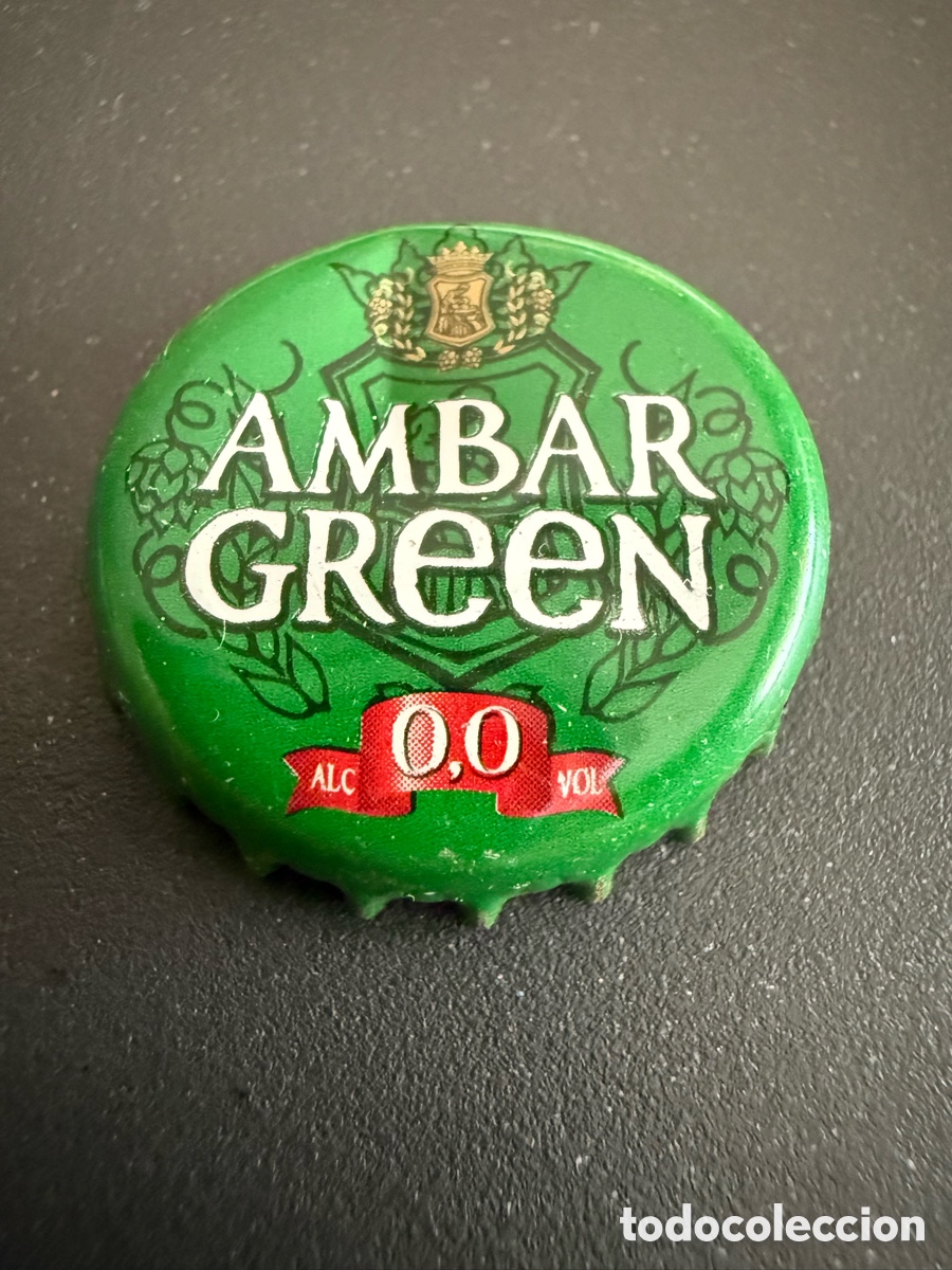 Coleccionismo de cervezas: Chapa cerveza. AMBAR GREEN 0,0