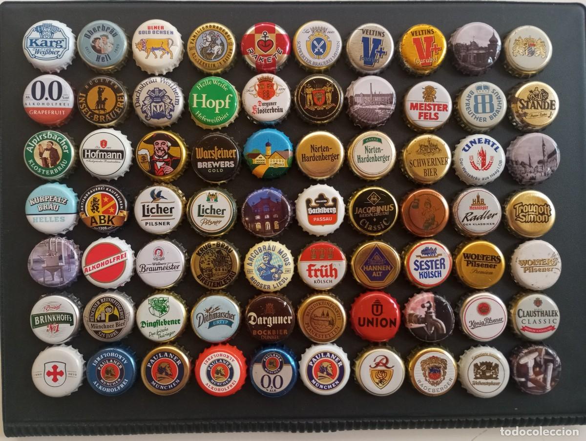 Coleccionismo de cervezas: Lote surtido de 70 chapas tap&oacute;n corona DIFERENTES de cervezas alemanas (ALEMANIA - 10)