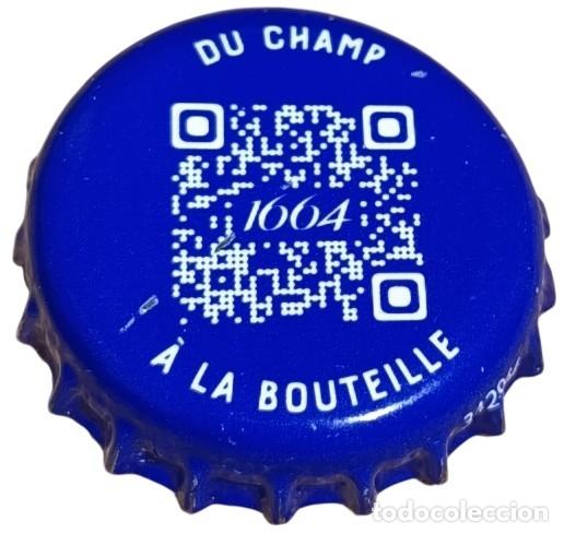 Coleccionismo de cervezas: Francia Capsule Bi&egrave;re Beer Crown Cap 1664 du Champ &agrave; la bouteille QR Code RP586 tap&oacute;n corona