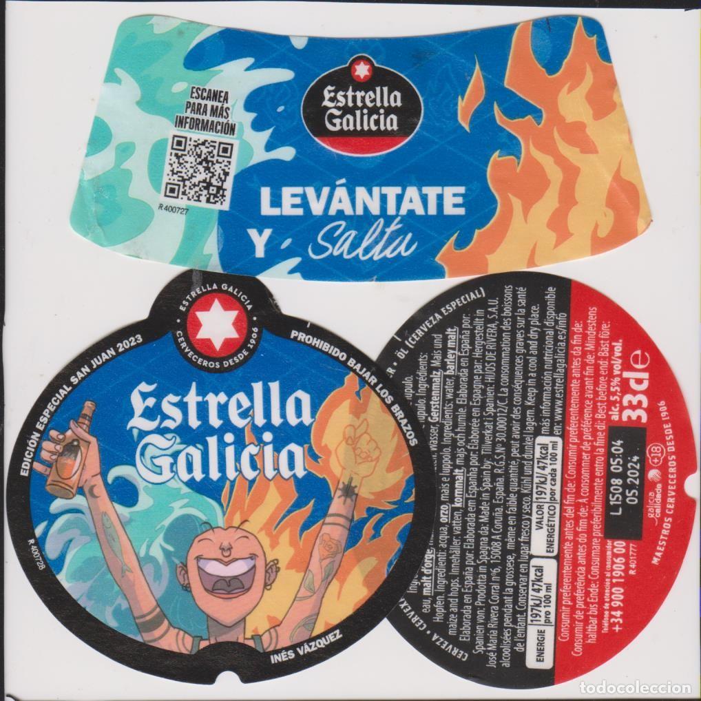 Coleccionismo de cervezas: etiqueta cerveza ESTRELLA GALICIA SAN JUAN 2023 33cl beer labels bier birra SOY.YO