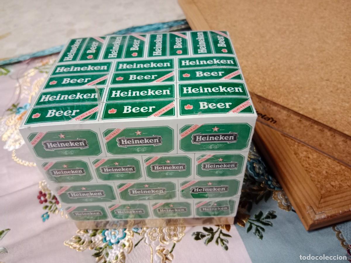 Coleccionismo de cervezas: TACO BLOC DE PAPEL DE NOTAS DE ESCRITORIO - PUBLICIDAD HEINEKEN BEER - PALET CERVEZA - A&Ntilde;OS 80