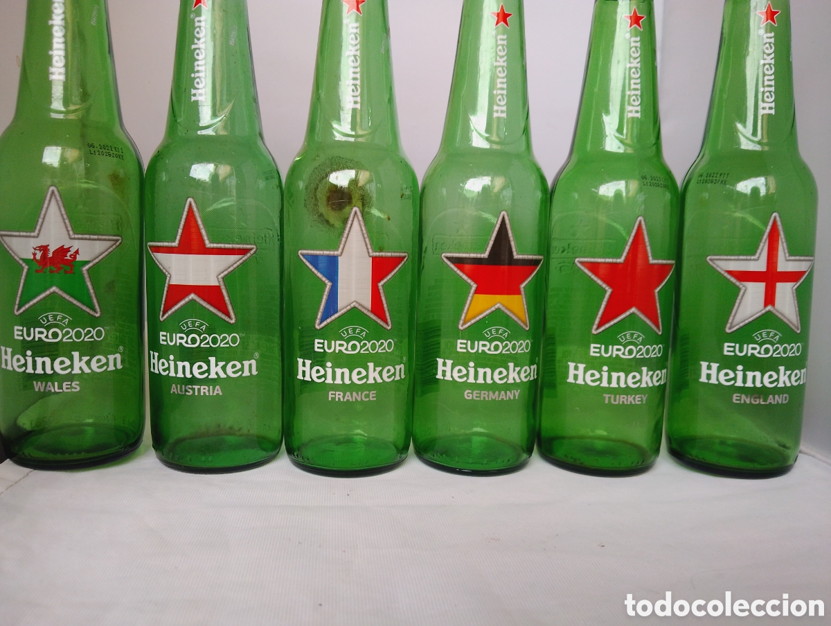 Coleccionismo de cervezas: 6x Botellas Heineken UEFA 2020