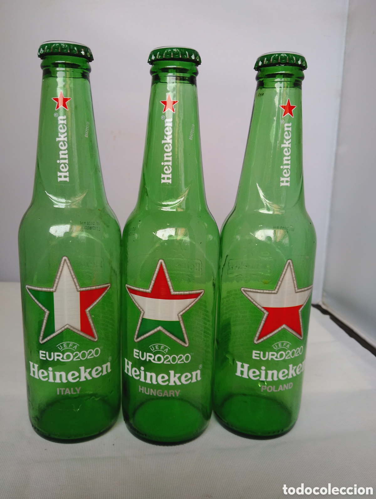 Coleccionismo de cervezas: 3x Botellas Heineken Cerveza EURO2020