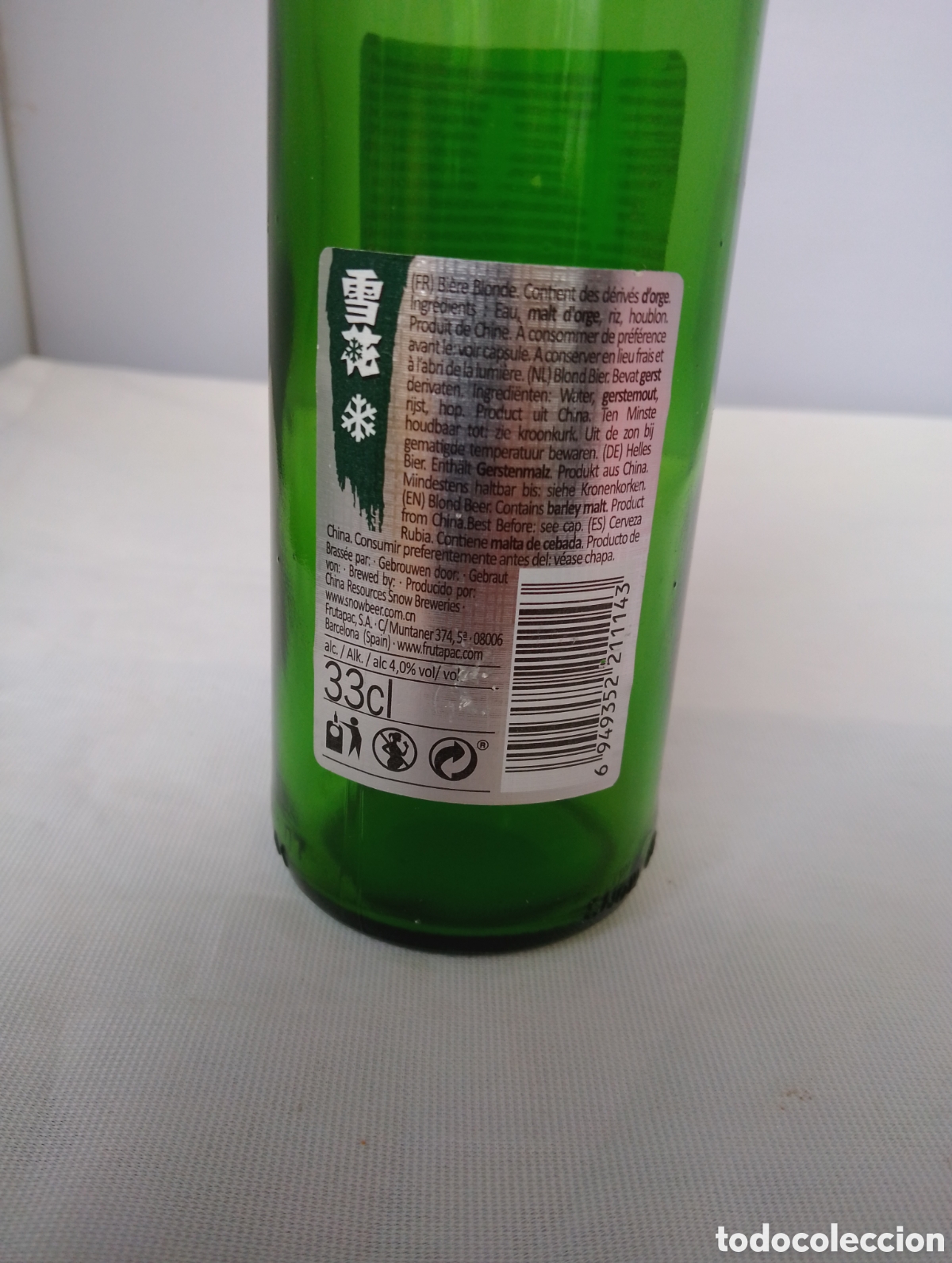 Coleccionismo de cervezas: Botella Cerveza China, Snow - Foto 3