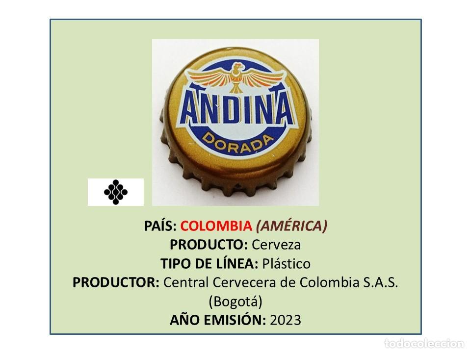 Coleccionismo de cervezas: TAPON CORONA CAPSULA CHAPA CERVEZA ANDINA DORADA (COLOMBIA)