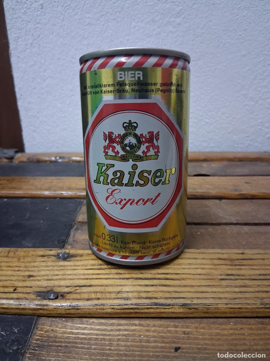 Coleccionismo de cervezas: Lata de acero cerveza k&aacute;iser export alemania Germany