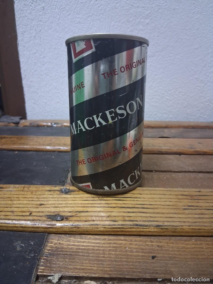 Coleccionismo de cervezas: Lata de acero recto cerveza Mackeson London England Inglaterra