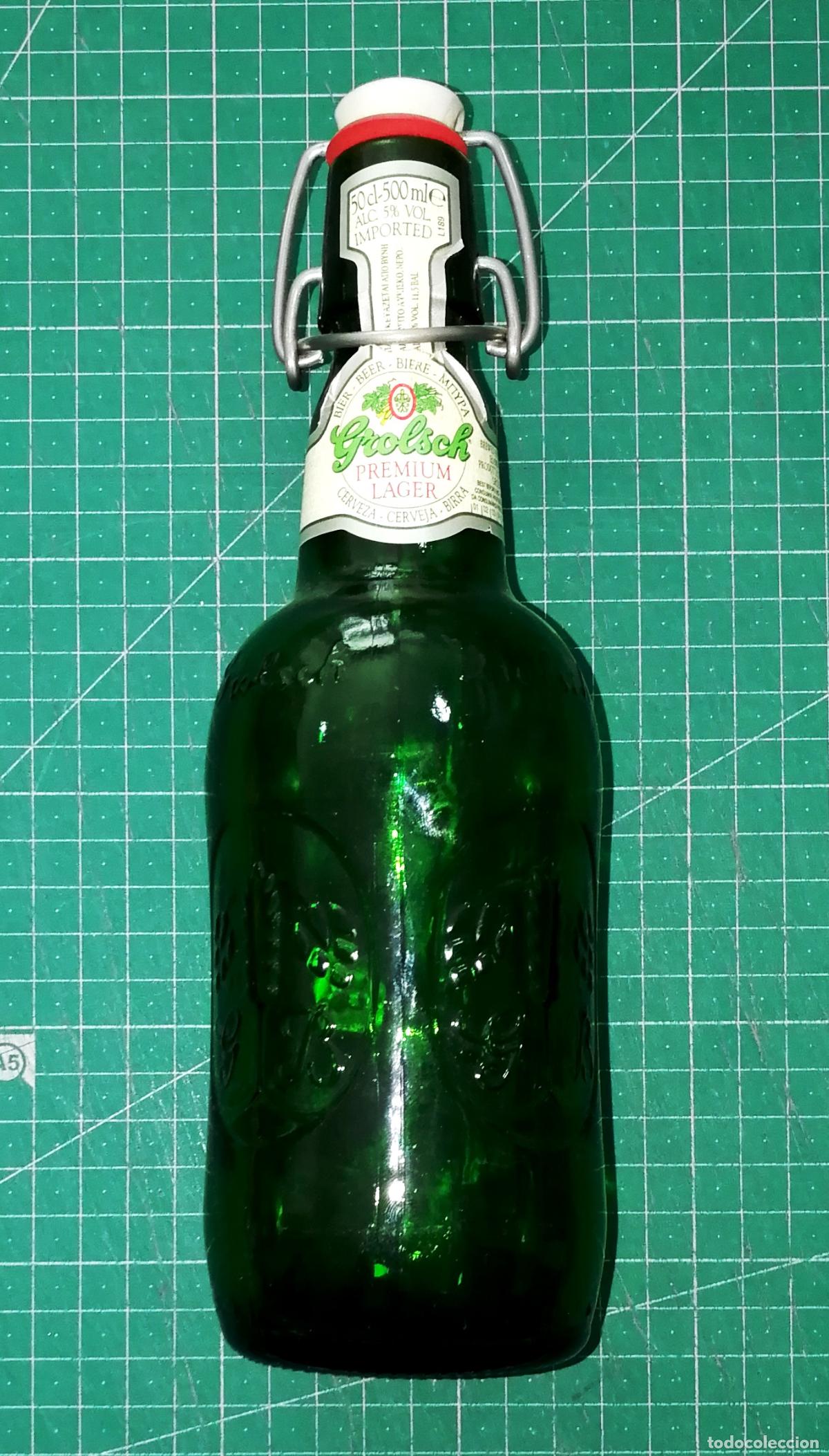 Coleccionismo de cervezas: BOTELLA CERVEZA. GROLSCH PREMIUM LAGER. Con tap&oacute;n oscilante. Logo grabado. - Holanda, a&ntilde;os 90