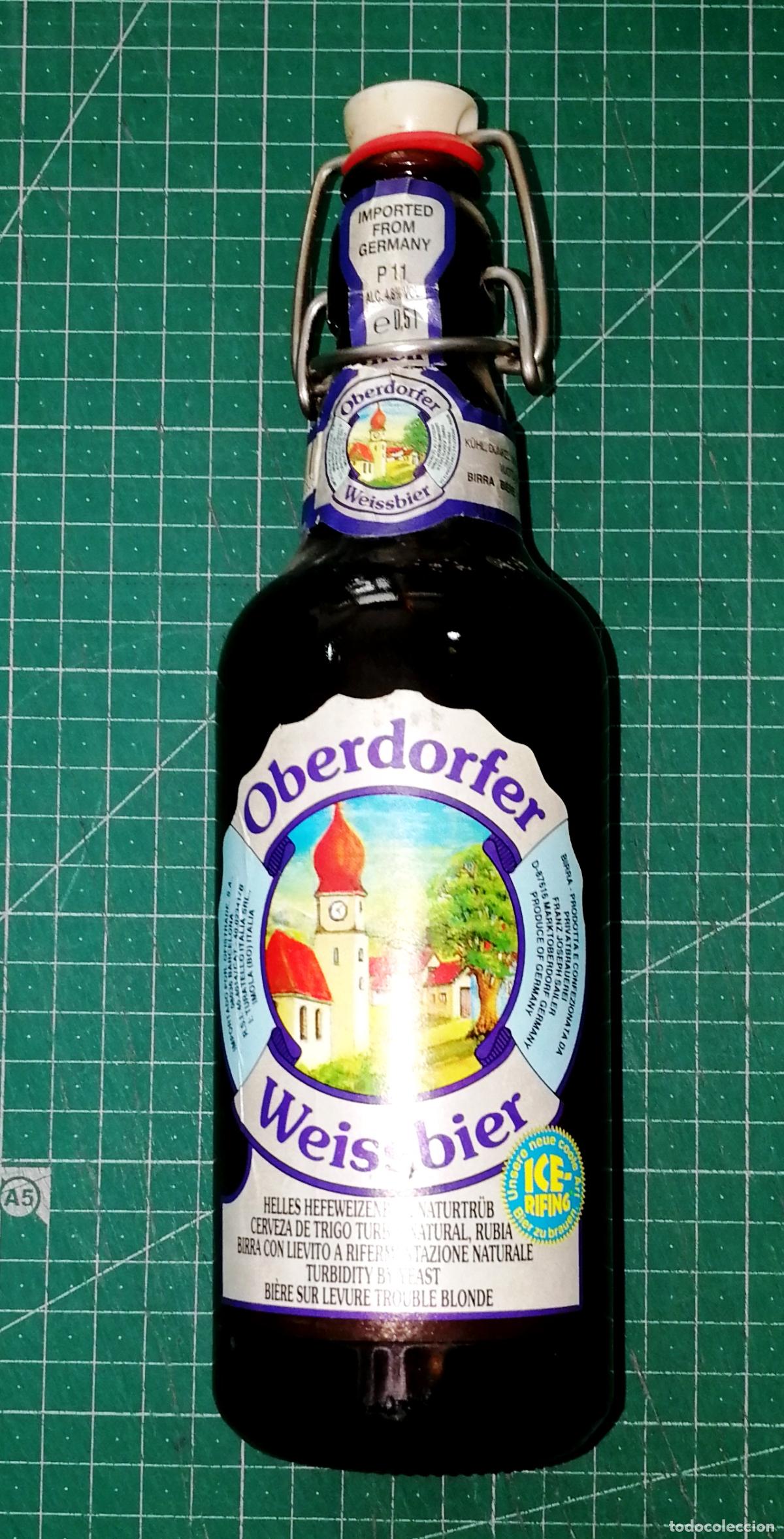 Coleccionismo de cervezas: BOTELLA CERVEZA. OBERDORFER WEISSBIER. Trigo. Turbia natural rubia. Tap&oacute;n oscilante.- Alemania 90s