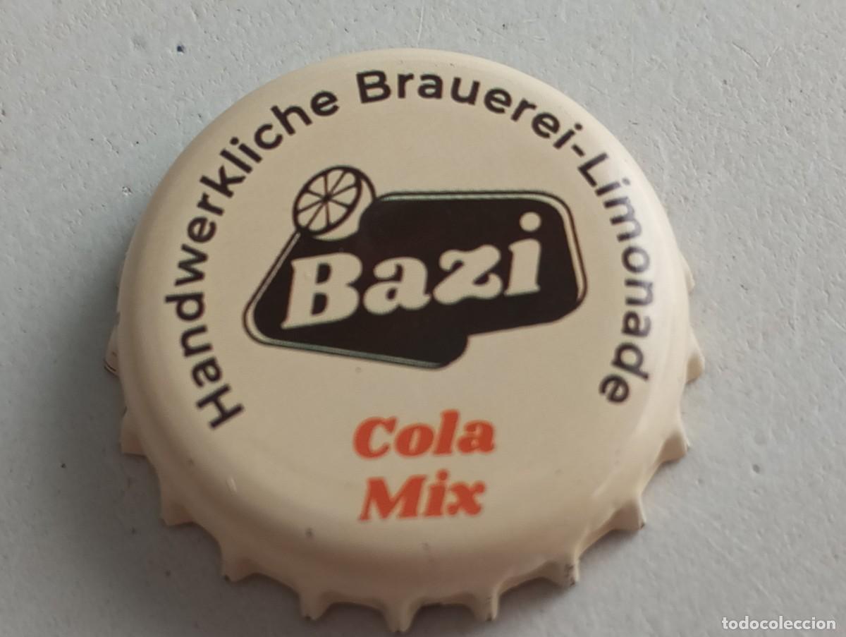 Coleccionismo de cervezas: Chapa tap&oacute;n corona de la cerveza alemana BAZI COLA MIX - HANDWERKLICHE BRAUEREI-LIMONADE
