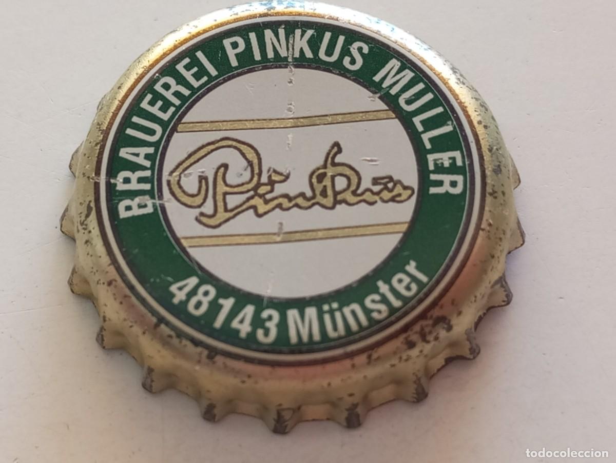 Coleccionismo de cervezas: Chapa tap&oacute;n corona de la cerveza alemana BRAUEREI PINKUS MULLER - 48143 M&Uuml;NSTER
