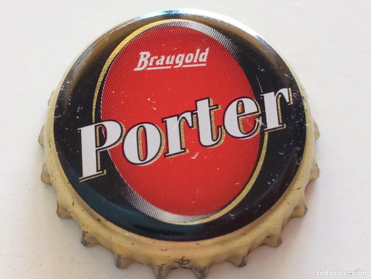 Coleccionismo de cervezas: Chapa tap&oacute;n corona de la cerveza alemana BRAUGOLD PORTER