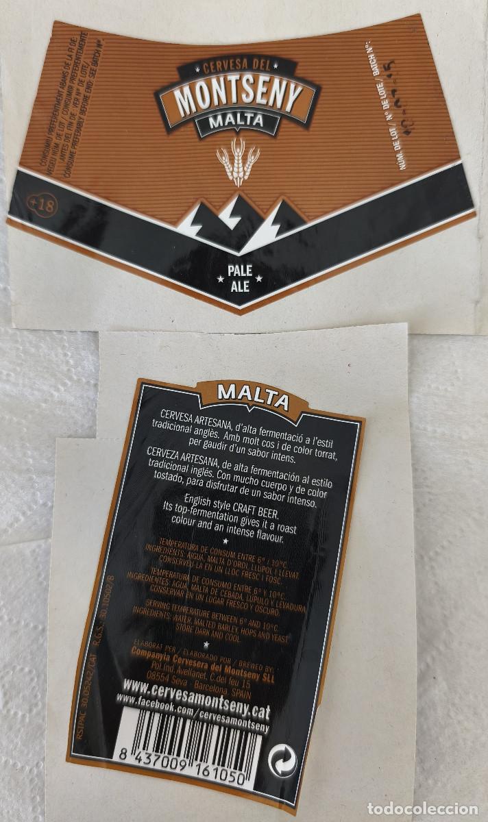 Coleccionismo de cervezas: ETIQUETA CERVEZA - MONTSENY MALTA - Sant Miquel de Baleny&agrave; ( Barcelona )